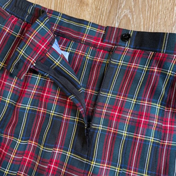 Womens Vintage Plaid Pleated Midi Skirt Dark Academia Old Money University - Picture 11 of 12